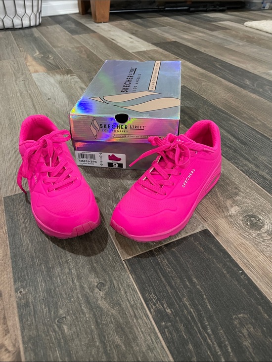 Skechers Shoes - Skechers Women’s Neon Pink Lace-Up Athletic Sneakers
